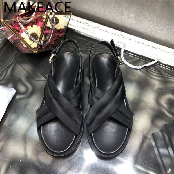 new summer thick soles round toe satin crossed tied one strap shoes for woman beach sandals outlet sale, Black
new summer thick soles round toe satin crossed tied one strap shoes for woman beach sandals outlet sale, Black
