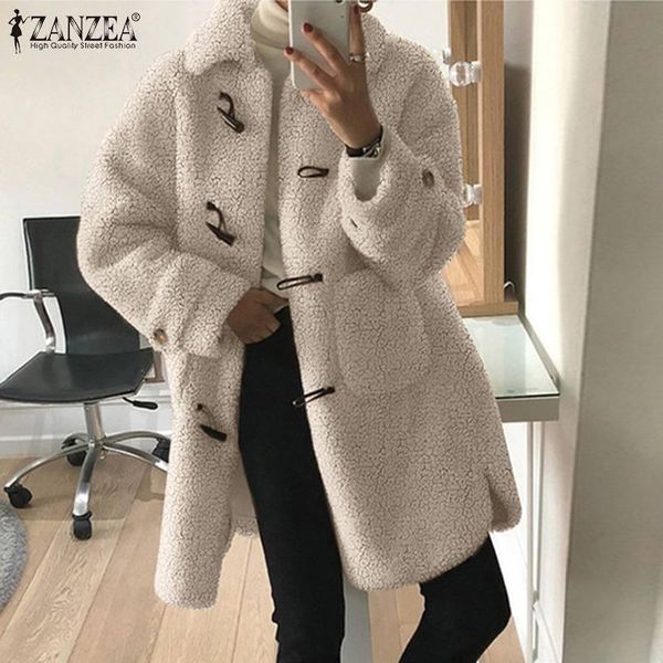 women's jackets fashion warm winter fluffy coats solid zanzea casual long sleeve single button outwears female lapel overcoats, Black;brown
women's jackets fashion warm winter fluffy coats solid zanzea casual long sleeve single button outwears female lapel overcoats, Black;brown