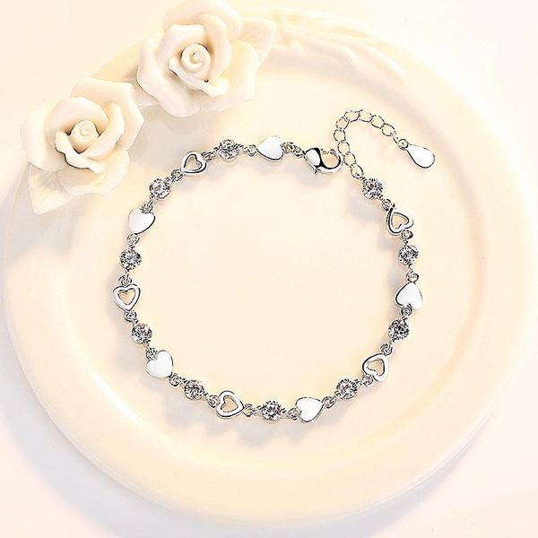 link, chain women romantic heart bracelet femme silver color bride wedding elegance crystal bracelets pulseras fine jewelry fashion trendy, Black
link, chain women romantic heart bracelet femme silver color bride wedding elegance crystal bracelets pulseras fine jewelry fashion trendy, Black