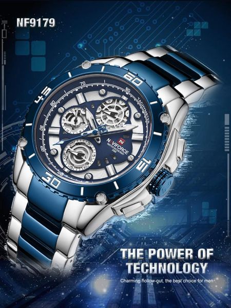 wristwatches naviforce men watch sport quartz wristwatch clock fashion casual 3atm waterproof blue date analog timepiece, Slivery;brown
wristwatches naviforce men watch sport quartz wristwatch clock fashion casual 3atm waterproof blue date analog timepiece, Slivery;brown