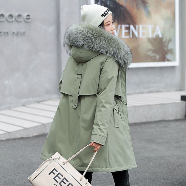 women's medium and long korean version plush thickened 2021 new winter cotton clothes small man big wool collar coat, Black
women's medium and long korean version plush thickened 2021 new winter cotton clothes small man big wool collar coat, Black