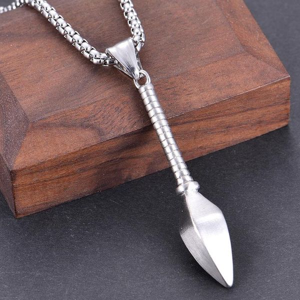 pendant necklaces men's fashion personality stainless steel spearhead black style, Silver
pendant necklaces men's fashion personality stainless steel spearhead black style, Silver