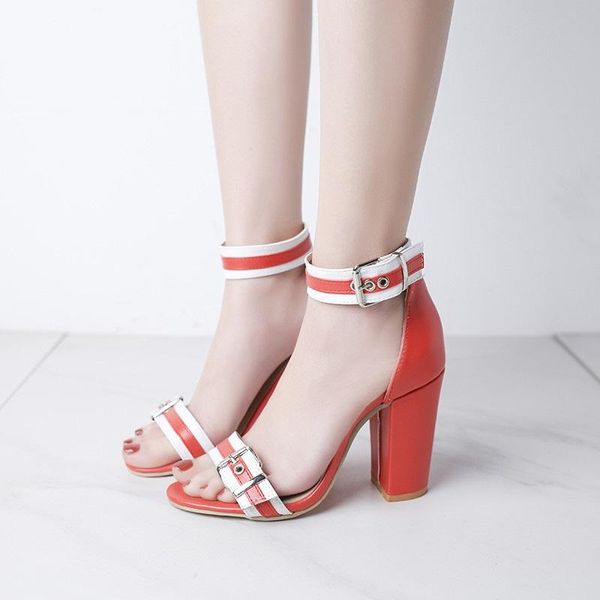 sandals women summer block high heels mixed colors gladiator ladies shoes open toe buckle strap roman black red
sandals women summer block high heels mixed colors gladiator ladies shoes open toe buckle strap roman black red