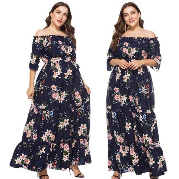 plus size dresses summer plus-size dress for women is a floral print, one-line neck, off-the-shoulder, midsleeve, high-waisted, float-length, Black
plus size dresses summer plus-size dress for women is a floral print, one-line neck, off-the-shoulder, midsleeve, high-waisted, float-length, Black