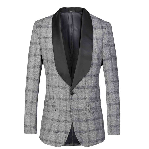 fashion suits blazer men's single west 2021 plaid stitching green fruit collar slim fit coat, White;black
fashion suits blazer men's single west 2021 plaid stitching green fruit collar slim fit coat, White;black