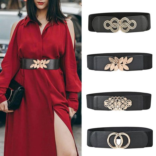 belts fashion women elastic designer leaf double circle buckle waist strap dress coat sweater decorative waistband, Black;brown
belts fashion women elastic designer leaf double circle buckle waist strap dress coat sweater decorative waistband, Black;brown