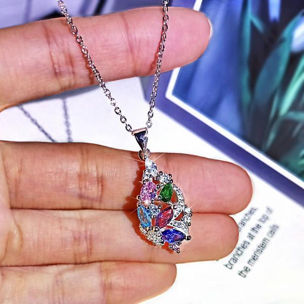 pendant necklaces trendy female rainbow zircon chain necklace classic silver color wedding dainty water drop for women
pendant necklaces trendy female rainbow zircon chain necklace classic silver color wedding dainty water drop for women