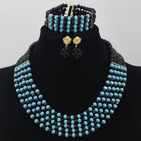 earrings & necklace simple black crystal beaded jewelry set party gift wedding for women hx876, Silver
earrings & necklace simple black crystal beaded jewelry set party gift wedding for women hx876, Silver