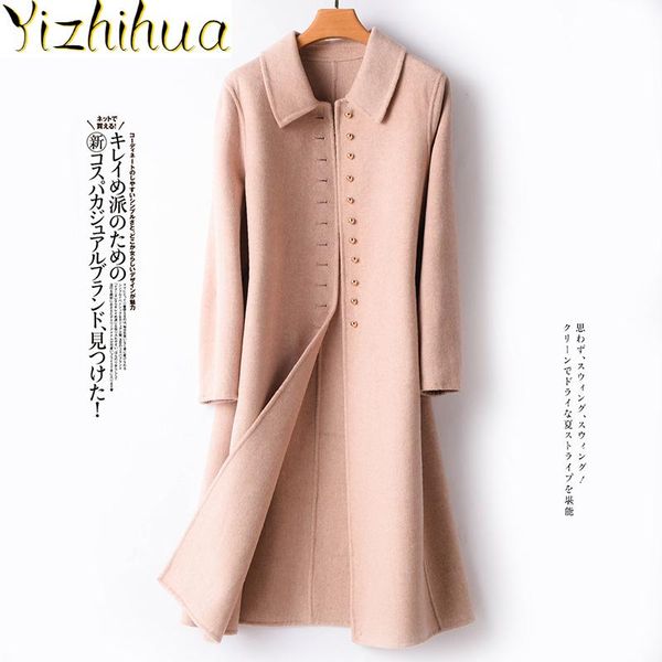 women's wool & blends coat 2021 female long 100% jacket women autumn winter ladies coats korean clothes fashion abrigos para mujer 28 l, Black
women's wool & blends coat 2021 female long 100% jacket women autumn winter ladies coats korean clothes fashion abrigos para mujer 28 l, Black