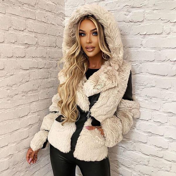 women's fur & faux yana fashion slim hooded coats women elegant winter patchwork pu leather jackets zipper closure ladies, Black
women's fur & faux yana fashion slim hooded coats women elegant winter patchwork pu leather jackets zipper closure ladies, Black