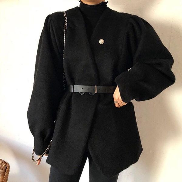 women's wool & blends abrigos mujer invierno 2021 autumn winter korean long sleeve woolen coat with belt woman black women tweed jacket
women's wool & blends abrigos mujer invierno 2021 autumn winter korean long sleeve woolen coat with belt woman black women tweed jacket