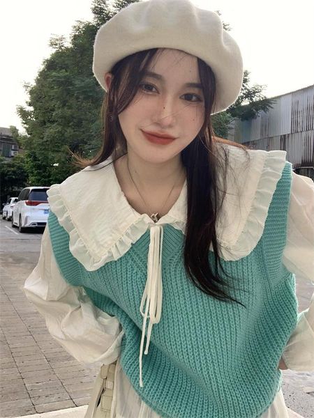 women's vests sleeveless knitted vest women fall/winter loose v-neck solid color sweater, Black;white
women's vests sleeveless knitted vest women fall/winter loose v-neck solid color sweater, Black;white