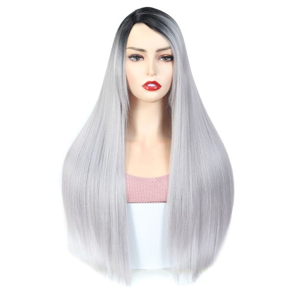 costume accessories ombre black grey synthetic wigs 613 red long straight hair heat resistant fiber side part synthetic wig for fashion wome, Silver
costume accessories ombre black grey synthetic wigs 613 red long straight hair heat resistant fiber side part synthetic wig for fashion wome, Silver