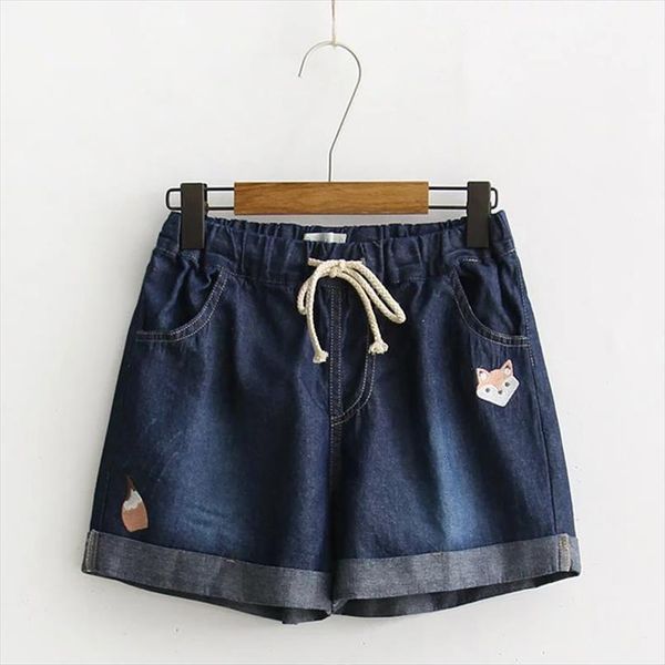 summer mori girl casual women shorts sweet cowboy cute fox embroidered drawstring pocket denim female vestido z109, White;black
summer mori girl casual women shorts sweet cowboy cute fox embroidered drawstring pocket denim female vestido z109, White;black