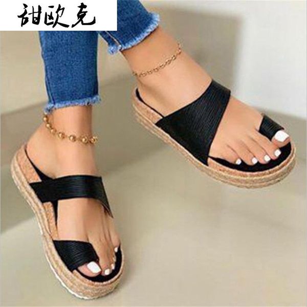 summer women's sandals fashion casual platform flip-flops solid color comfortable outdoor open toe beach, Black
summer women's sandals fashion casual platform flip-flops solid color comfortable outdoor open toe beach, Black