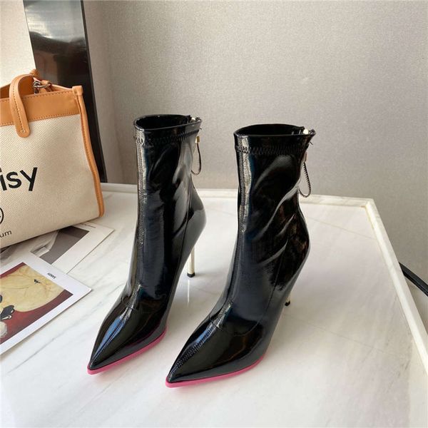 autumn and winter women's boots fashion temperament wind beautiful color pointed short thin heels high, Black
autumn and winter women's boots fashion temperament wind beautiful color pointed short thin heels high, Black