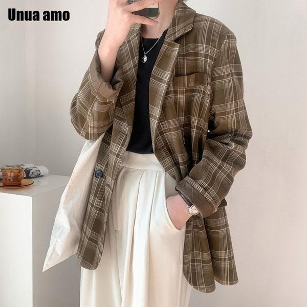 women's suits & blazers unua amo vintage loose women plaid blazer 2021 autumn chic double breasted female long sleeve suit jackets styl, White;black
women's suits & blazers unua amo vintage loose women plaid blazer 2021 autumn chic double breasted female long sleeve suit jackets styl, White;black