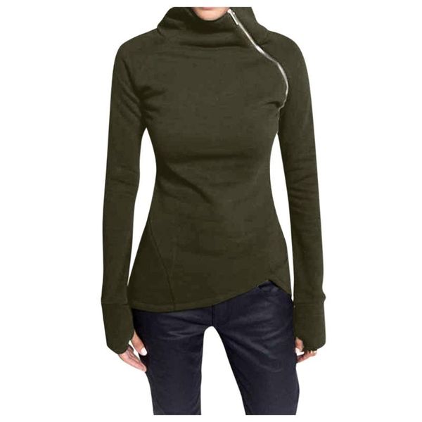 women's t-shirt s winter women casual solid clothes warm long sleeve girl pullover turtleneck zipper t-shirts female, White
women's t-shirt s winter women casual solid clothes warm long sleeve girl pullover turtleneck zipper t-shirts female, White