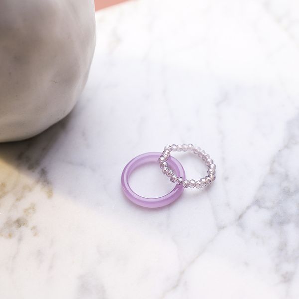 resin candy color transparent band rings niche design two-piece combination joint-ring light luxury acrylic crystal beaded index finger-ring, Silver
resin candy color transparent band rings niche design two-piece combination joint-ring light luxury acrylic crystal beaded index finger-ring, Silver