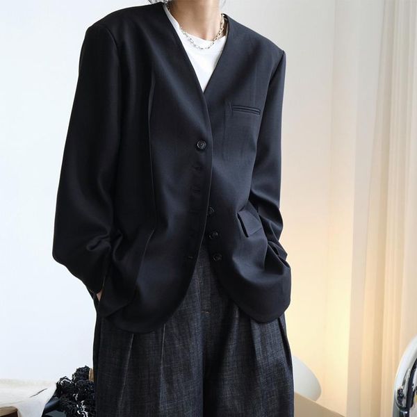 women's suits & blazers spring and autumn casual solid color single-breasted pocket decorative jacket, White;black
women's suits & blazers spring and autumn casual solid color single-breasted pocket decorative jacket, White;black