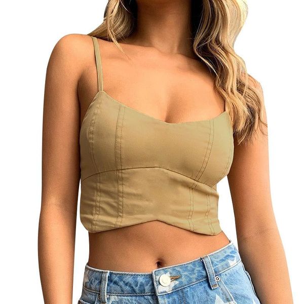 women's tanks & camis 2021 summer patchwork camisole tank women backless spaghetti strap cropped woman tee shirt femme, White
women's tanks & camis 2021 summer patchwork camisole tank women backless spaghetti strap cropped woman tee shirt femme, White