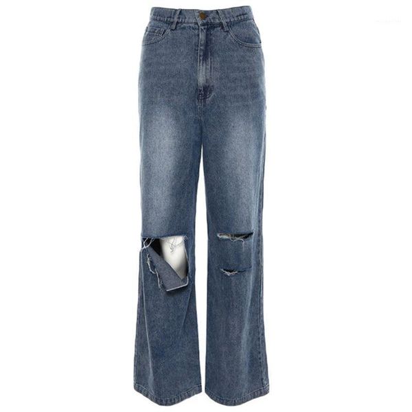 women's jeans women high waist destroyed flare vintage ripped hole wide leg denim long pants harajuku loose baggy trousers, Blue
women's jeans women high waist destroyed flare vintage ripped hole wide leg denim long pants harajuku loose baggy trousers, Blue