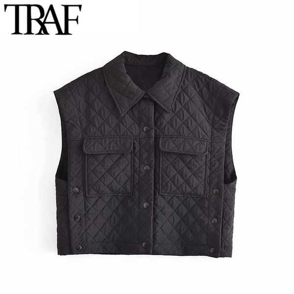 women's vests traf women fashion with pockets loose thin padded waistcoat vintage sleeveless side buttons female outerwear chic veste, Black;white
women's vests traf women fashion with pockets loose thin padded waistcoat vintage sleeveless side buttons female outerwear chic veste, Black;white