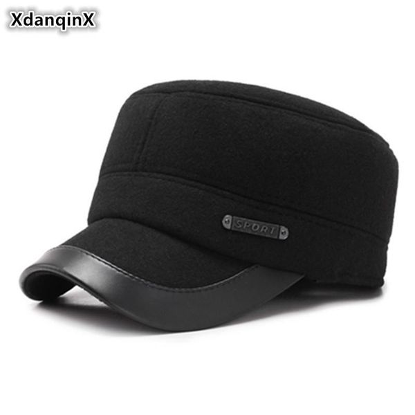 xdanqinx adjustable head size winter men's thick warm army military hats flat cap snapback middle-aged dad caps earmuffs hat wide brim, Blue;gray
xdanqinx adjustable head size winter men's thick warm army military hats flat cap snapback middle-aged dad caps earmuffs hat wide brim, Blue;gray