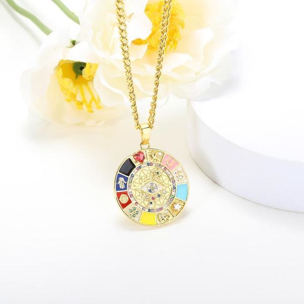 chains dripping oil eye disc pendant necklace stainless steel zircon colorful for women fashion unique jewelry party gift, Silver
chains dripping oil eye disc pendant necklace stainless steel zircon colorful for women fashion unique jewelry party gift, Silver