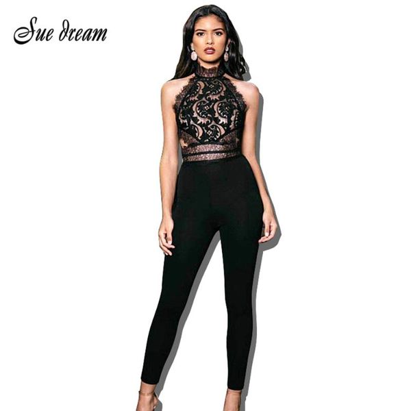 women's jumpsuits & rompers 2021 fashion lace black rayon bodycon sleeveless round neck party overalls bandage jumpsuit, Black;white
women's jumpsuits & rompers 2021 fashion lace black rayon bodycon sleeveless round neck party overalls bandage jumpsuit, Black;white