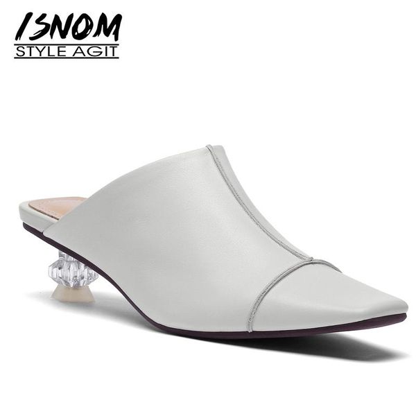 slippers isnom cow leather woman pointed toe footwear crystal female slides shoes mules unusual heel high women summer, Black
slippers isnom cow leather woman pointed toe footwear crystal female slides shoes mules unusual heel high women summer, Black