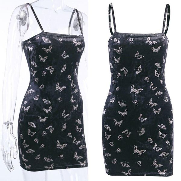 casual dresses 40gc women gothic sleeveless butterflies print velvet bodycon mini pencil dress high waist spaghetti strap clubwear, Black;gray
casual dresses 40gc women gothic sleeveless butterflies print velvet bodycon mini pencil dress high waist spaghetti strap clubwear, Black;gray