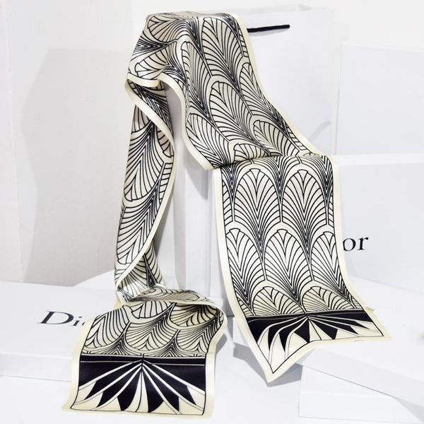 scarves 100% mulberry silk scarf for women narrow double-side print satin female long lightweight sunscreen shawls, Blue;gray
scarves 100% mulberry silk scarf for women narrow double-side print satin female long lightweight sunscreen shawls, Blue;gray