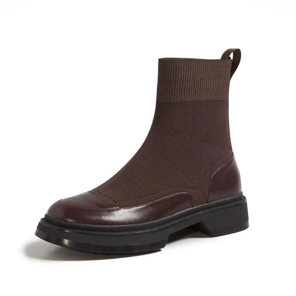 boots fashionable high-shoes thick-heeled flying knitted elastic socks breathable mid-heel slim-leg short women's, Black
boots fashionable high-shoes thick-heeled flying knitted elastic socks breathable mid-heel slim-leg short women's, Black