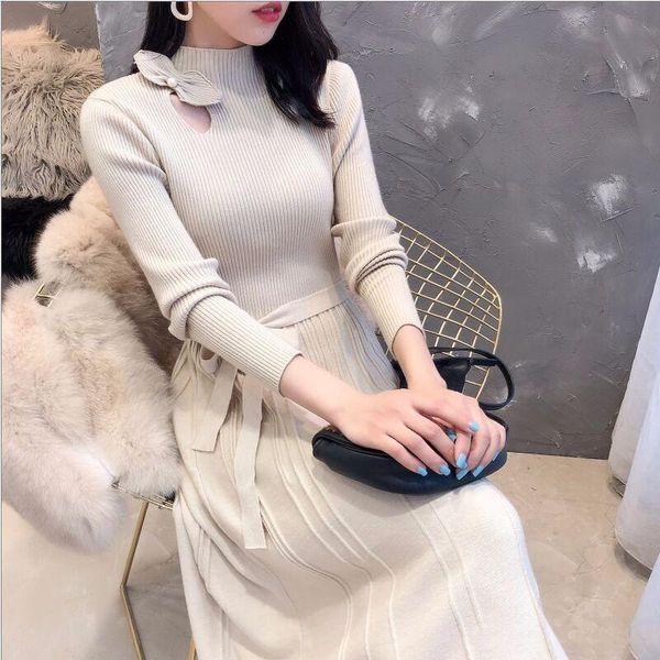 women's sweaters over the knee long sweater women autumn and winter pullover thick dress knitted, White;black
women's sweaters over the knee long sweater women autumn and winter pullover thick dress knitted, White;black