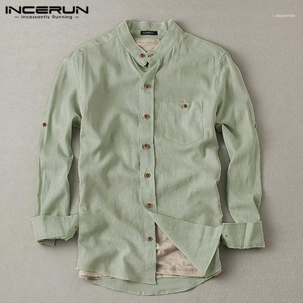 men's casual shirts fashion men shirt solid color long sleeve stand collar blouse cotton streetwear 2021 brand incerun1, White;black
men's casual shirts fashion men shirt solid color long sleeve stand collar blouse cotton streetwear 2021 brand incerun1, White;black