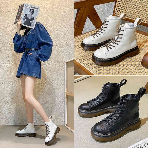 boots genuine leather martin women trend platform shoes woman booties designer heels ankle female lace up hcx1, Black
boots genuine leather martin women trend platform shoes woman booties designer heels ankle female lace up hcx1, Black