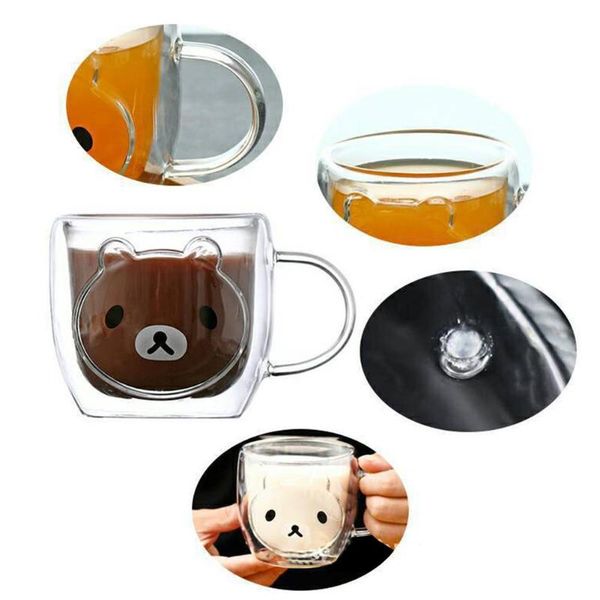 wine glasses 200-300ml double-layer glass bear coffee cup milk mug innovative cartoon transparent borosilicate christmas gift
wine glasses 200-300ml double-layer glass bear coffee cup milk mug innovative cartoon transparent borosilicate christmas gift