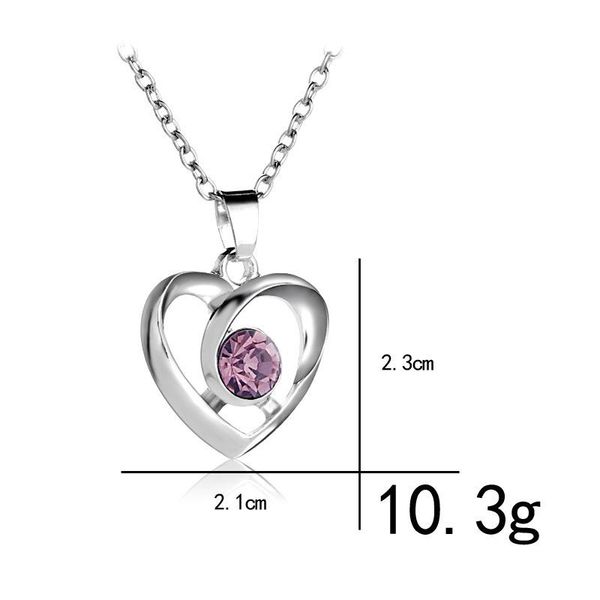 lucky hollow love heart simple colored zircon pendant necklace woman mother girl gift wedding blessing jewelry necklaces, Silver
lucky hollow love heart simple colored zircon pendant necklace woman mother girl gift wedding blessing jewelry necklaces, Silver