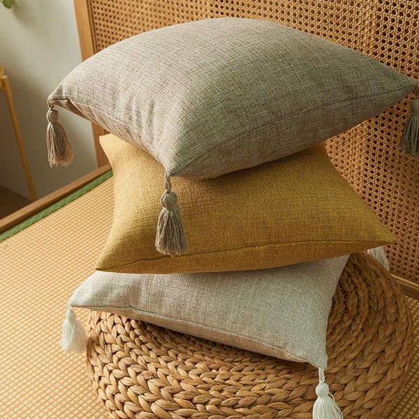 japanese pillow cushion 45cmx45cm solid color cotton and linen tassel pillowcase simple literary style square cover cushion/decorative
japanese pillow cushion 45cmx45cm solid color cotton and linen tassel pillowcase simple literary style square cover cushion/decorative