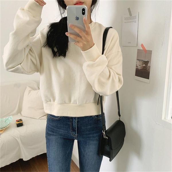 women's hoodies & sweatshirts women fashion casual solid short pullover females korea basic all-match loose ladies, Black
women's hoodies & sweatshirts women fashion casual solid short pullover females korea basic all-match loose ladies, Black
