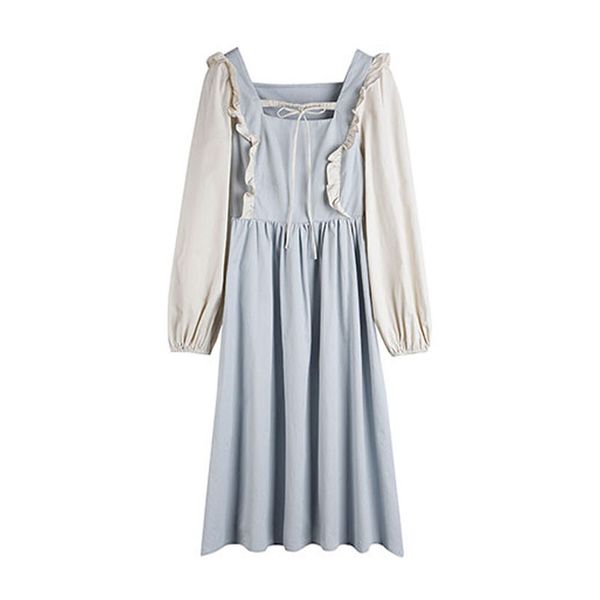 slash neck long sleeve a-line elegant knee length dress autumn spring blue lace-up ruffle d2142 210514, Black;gray
slash neck long sleeve a-line elegant knee length dress autumn spring blue lace-up ruffle d2142 210514, Black;gray
