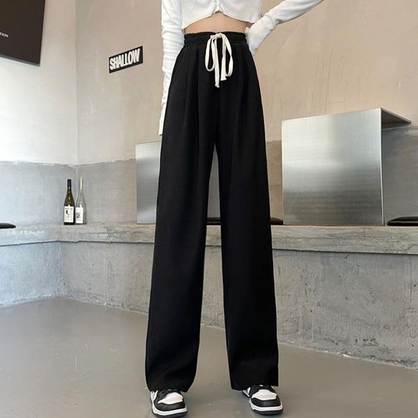 women's pants & capris black high waist wide leg spring autumn sagging loose straight show thin versatile straps thickened rac, Black;white
women's pants & capris black high waist wide leg spring autumn sagging loose straight show thin versatile straps thickened rac, Black;white