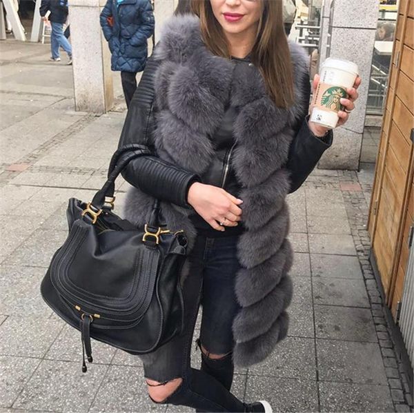 88cm natural real fox fur vest natural fur coat 7xl female coats vest waistcoat long furs coats real fur coat fox vest jacket, Black
88cm natural real fox fur vest natural fur coat 7xl female coats vest waistcoat long furs coats real fur coat fox vest jacket, Black