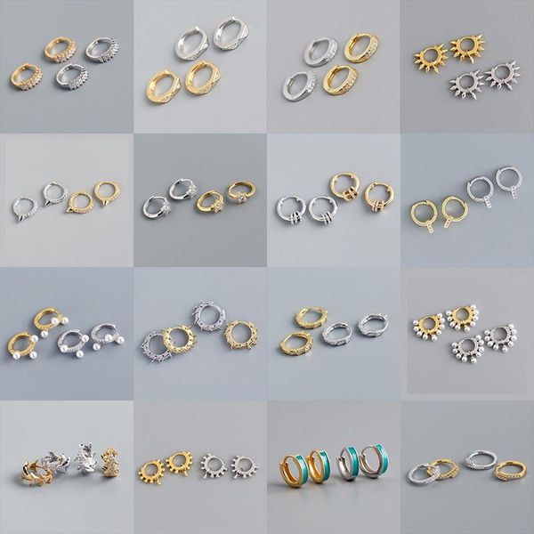 hoop & huggie real 925 sterling silver zircon pearl round huggies earrings for fashion women hiphop fine jewelry punk accessories, Golden;silver
hoop & huggie real 925 sterling silver zircon pearl round huggies earrings for fashion women hiphop fine jewelry punk accessories, Golden;silver