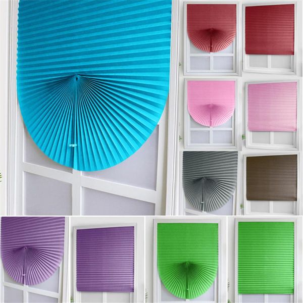 curtain & drapes self adhesive pleated blinds window rollable half blackout curtains for bedroom bathroom kitchen shades home decoration