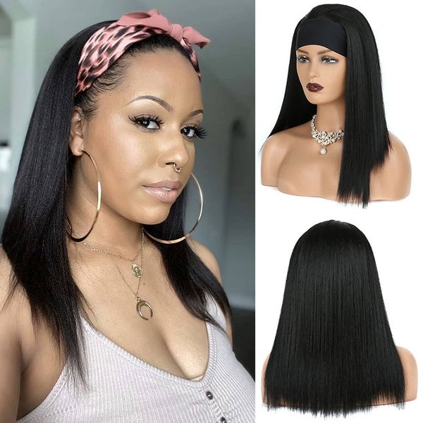 2021 headband long straight wig, Black
2021 headband long straight wig, Black