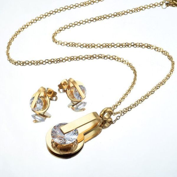 factory stainless luxury gold color women round necklace earrings steel bridal wedding jewelry set, Silver
factory stainless luxury gold color women round necklace earrings steel bridal wedding jewelry set, Silver