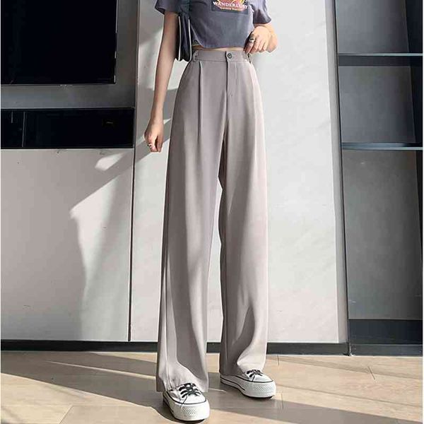 women's pants & capris spring summer white wide leg high waist button female elegant minimalism office work trousers 01jf, Black;white
women's pants & capris spring summer white wide leg high waist button female elegant minimalism office work trousers 01jf, Black;white