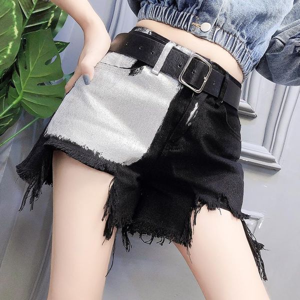 women's shorts real s net price personality irregular distressed hole denim, White;black
women's shorts real s net price personality irregular distressed hole denim, White;black